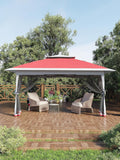 13'' x 13'' Hardtop Gazebo Patio Wide Aluminum Frame Metal Double Roof Outdoor Patio Gazebo,Outdoor Canopy Tent with Mosquito Netting,Backyard Tent for Shade and Rain for Lawn, Garden, Backyard