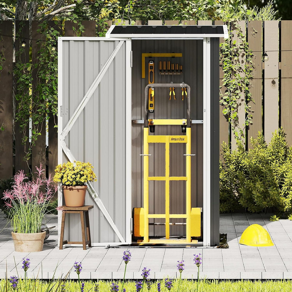 3'x2' Outdoor Metal Storage Shed with Lockable Doors, Durable Steel Tool Shed for Garden, Patio, Backyard, and Lawn, Black