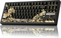 ZORNHER ZH870 Wireless Gaming Mechanical Keyboard,80% Black Custom Creamy Sound Keyboard with Shine Though Wave of Kanagawa Kanagawa Keycaps,Creamy Sounding Linear Switches,Hot-Swappable,RGB Backlit