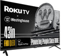 Westinghouse Roku TV - 43 Inch Smart TV, FHD QLED Television w/Dolby Digital+, Wi-Fi & Mobile App Connectivity, Flat Screen, Bluetooth, Compatible w/Apple AirPlay, Alexa, & Google Assistant