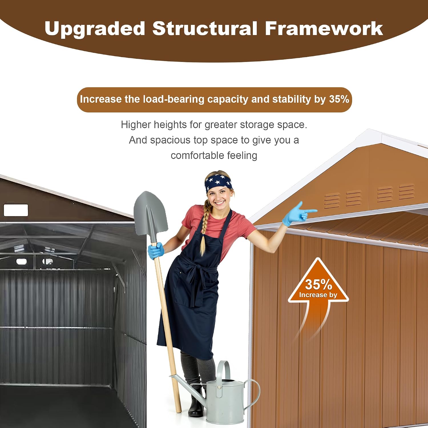 Leavader 8x10 FT Metal Storage Shed, Heavy-Duty Outdoor Matel Tool Shed with Windows, Lockable Door&Ventilation - Weatherproof Outdoor Garden Shed for Backyard, Lawn, Tool Organization
