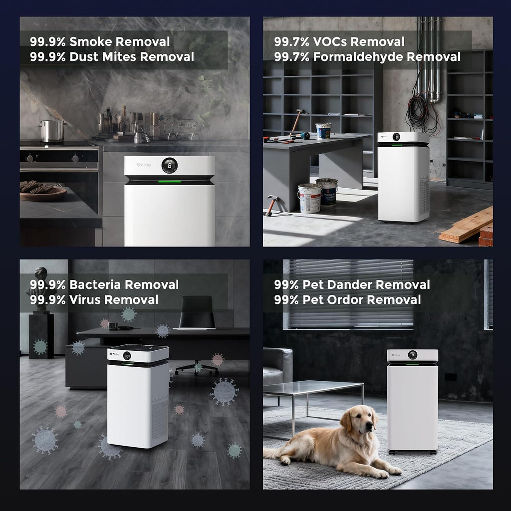 Airdog X8 Air Purifier for Large Rooms up to 4035 sq ft-TPA Filtration Up to 20X More Effective Than HEPA Removes Smoke, Dust, Allergens, and Pollutants,Washable Filter and Whisper Quiet
