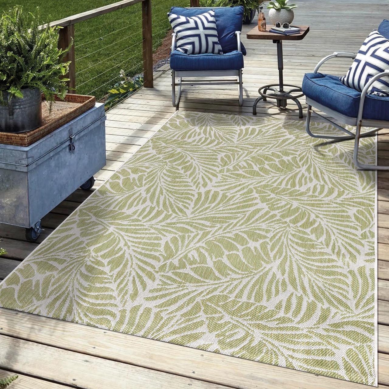 Keen Home Design Terrace Outdoor Area Rug - 9x12 Washable Indoor/Outdoor Rug for Patio, Kitchen, Balcony, Beach, Garden, Deck and Porch, Size: 8'10'x12'
