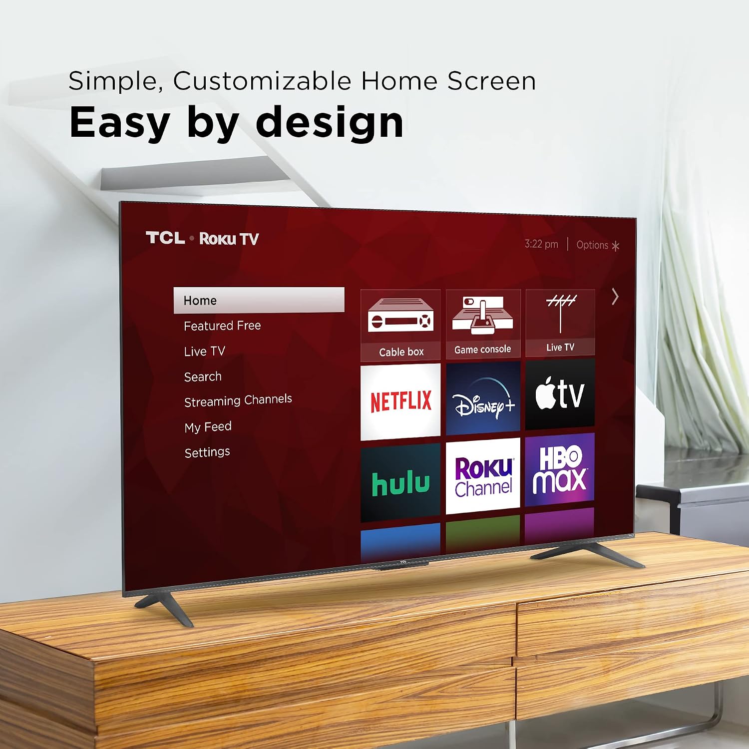 TCL 75' Class 4-Series 4K UHD HDR Smart Roku TV(Wi-Fi, RF, USB, Ethernet, HDM) I - 75S455