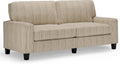 Serta Palisades 78' Track Arm Sofa, Easy Care Polyester, Soft Pillow Back, Pocket Coil Seat Cushions, Removable Covers, Loveseat or Couch for Small Spaces, Living Rooms or Bedrooms, Beige