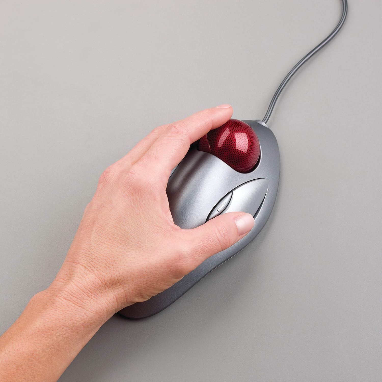 Logitech Trackman Marble Trackball Mouse – Wired USB Ergonomic Mouse for Computers, with 4 Programmable Buttons, Dark Gray
