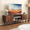 HOMEFORT TV Stand for 65/60/55 Inches, Mid-Century Modern TV Stand with Storage,Media Console Table,Entertainment Center with Sliding Door for TVs up to 65',for Bedroom,Living Room (Walnut)