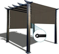 COARBOR 11'x4' Outdoor Pergola Replacement Shade Cover Canopy Privacy Patio Shade Screen with Grommets Weight Rods for Patio Deck Backyard Gazebo Pergola Brown