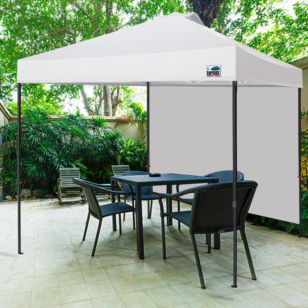 Eurmax USA NOMATTER ONE-Person Open&Close 10x10ft Pop Up Canopy Tent,Portable Shelter Canopy for Outdoor Events with 1 Removable Sidewall,Temporary Sunshade,Bonus 4 Sand Bags(Navy Blue)