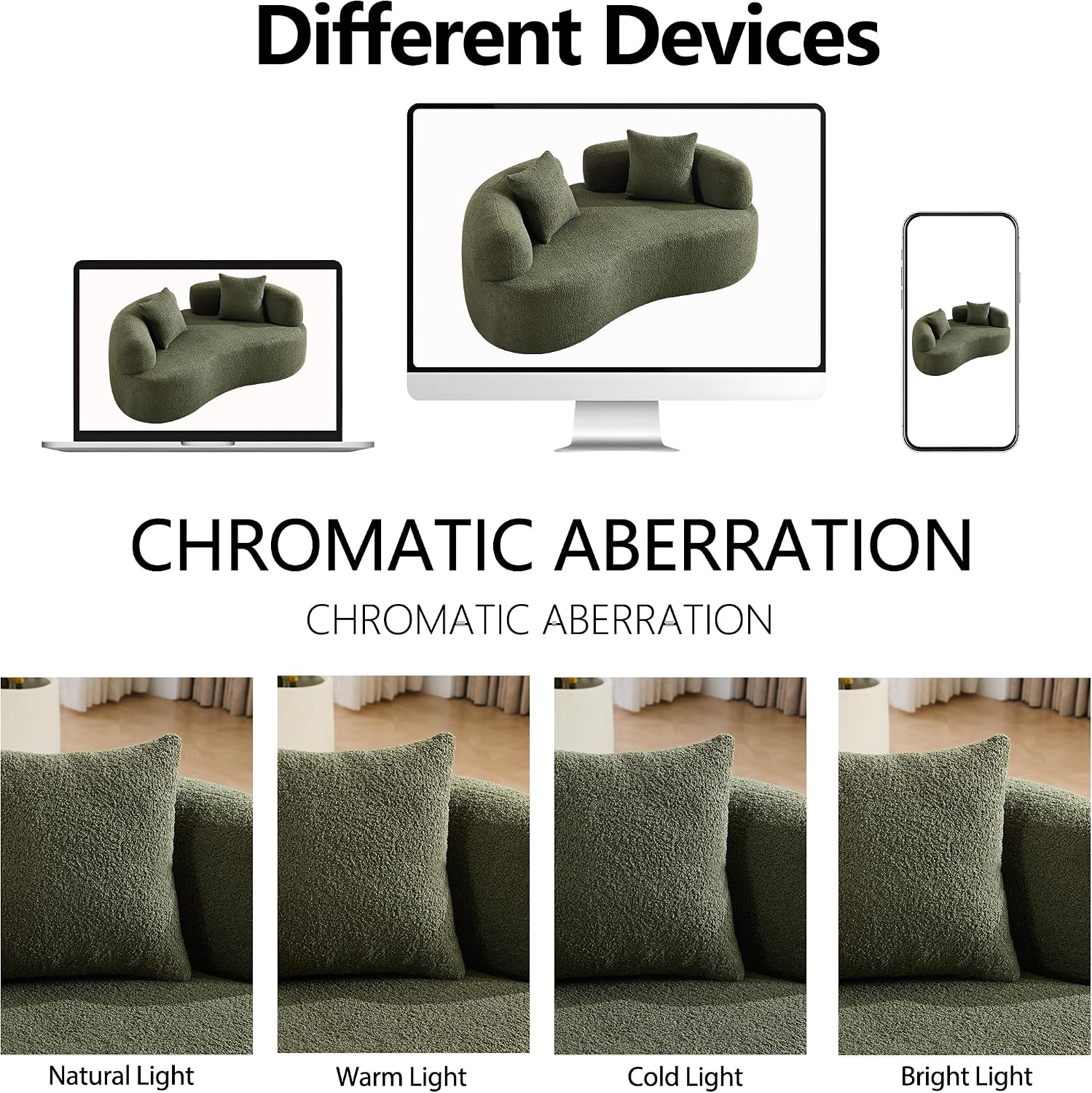 67'Curved Loveseat Sofa for Living Room, Deep Seat Love Seat Couch with 2 Throw Pillows, Modern Loveseat Adopt Teddy Fabric, Suitable Small Spaces The Cloud Loveseat, No Assembly Needed, Green