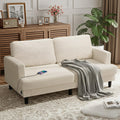 MAKIAAP 70' Loveseat Sofa for Living Room, Comfy Corduroy Couch with USB & Type-C Ports, Modern 2-Seater Deep Seat Small Couch for Bedroom, Apartment, Office – Soft Cushions & Sturdy Frame (Beige)