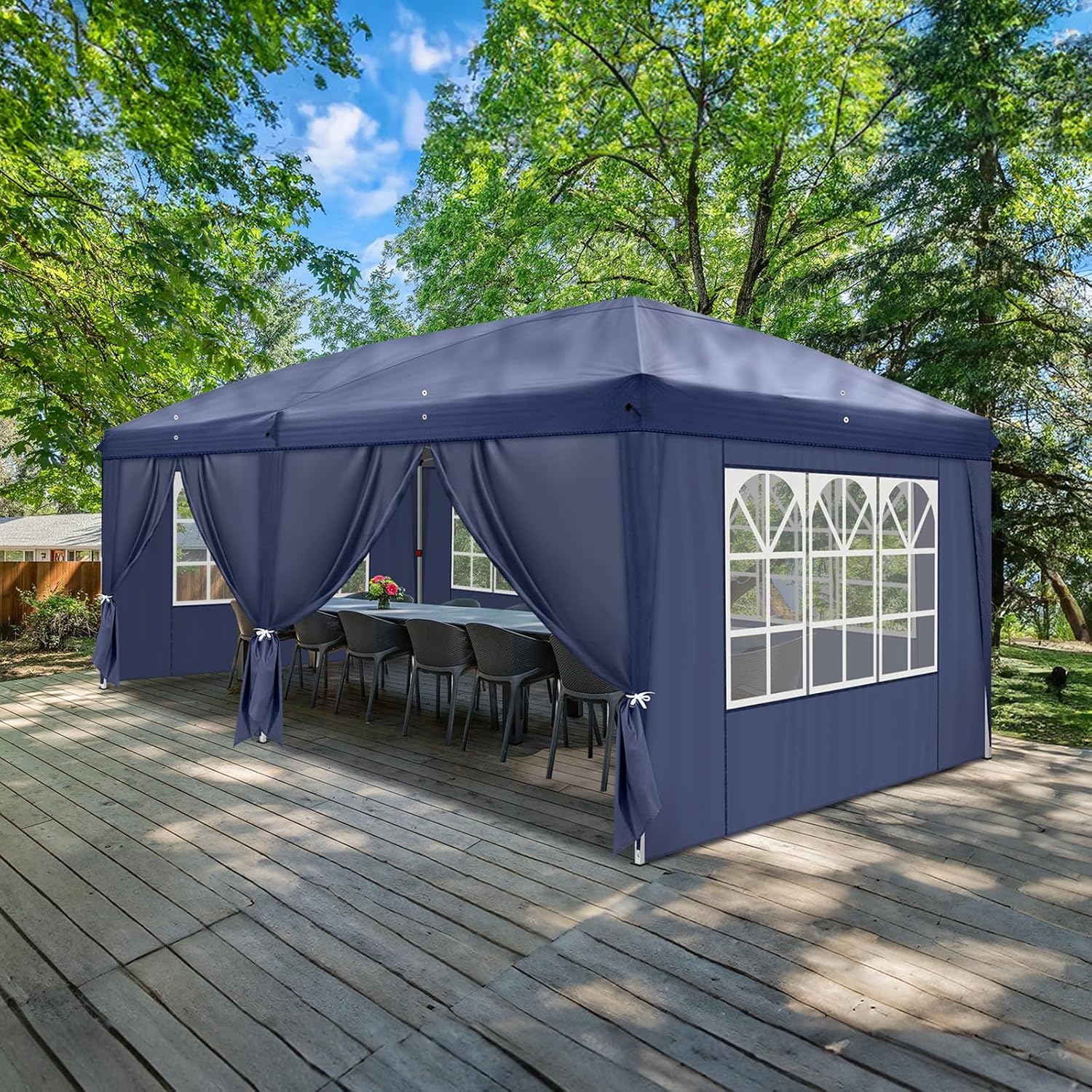 Outvita Canopy Tent Pop Up 10x20 ft, One Push Setup Instant Outdoor Sun Shelter with 6pcs Sidewalls and Carry Bag for Party Wedding Graduation Event Commercial Trade