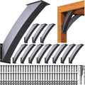 Heavy Duty 45 Degree Angle Support Bracket 4'×4' (Actual: 3.2'×3.2') Wood Beam Support Hardware Degree Post Bracket for Gazebos Pagola Porches 12Pcs