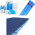 In The Swim Swimming Pool Winterization Bundle: Includes a 20'x40' Rectangle Economy Swimming Pool Winter Cover, 35k Gallon Pool Winter Closing Kit, and 12 Double Chamber 10' Water Tubes