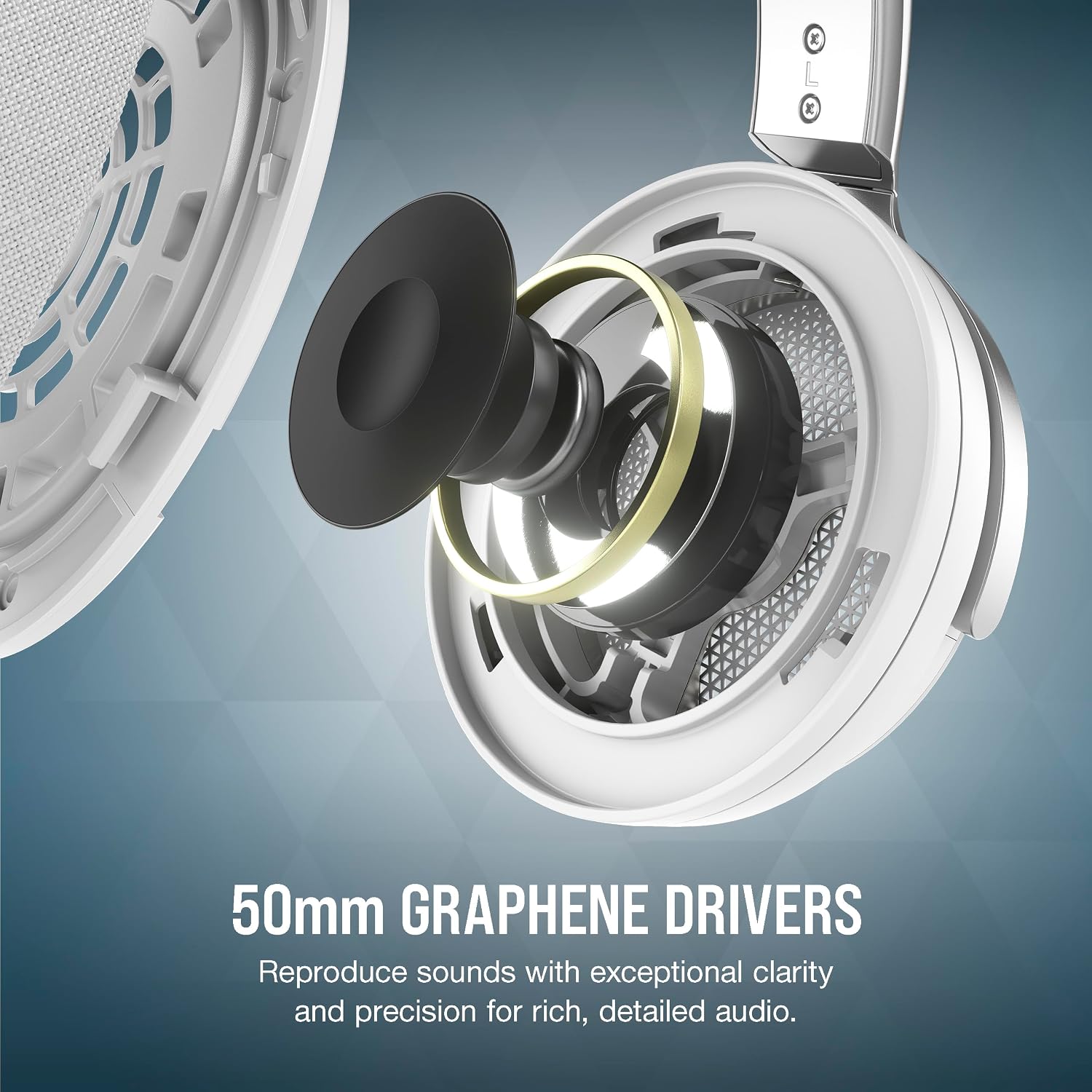 Corsair Virtuoso PRO Wired Open Back Gaming Headset - Detachable Uni-Directional Microphone - 50mm Graphene Drivers - 20Hz-40 kHz Frequency Response - White