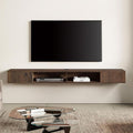 WAMPAT TV Stand with LED Lights for 65/70/75 inch TVs, Wall Mounted Shelf Under TV Cabinet, Entertainment Center Media Console with Storage for Living Room and Bedroom, Brown