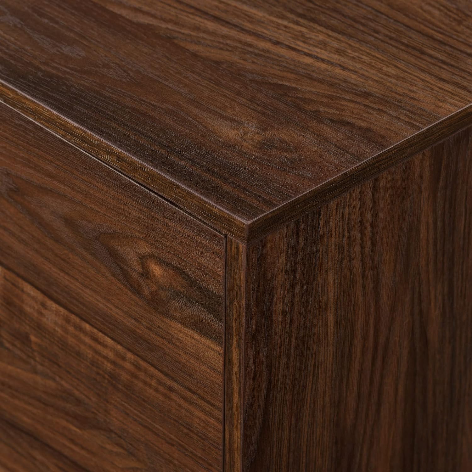 Walker Edison Nora Modern Minimal Open-Shelf TV Stand for TVs up to 80 Inches, 70 Inch, Dark Walnut