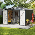 10x10FT Black Metal Storage Shed, Durable Outdoor Tool Shed with Sturdy Steel Construction, Ideal for Backyard, Garden, or Lawn