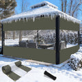 Shade&Beyond Outdoor Vinyl Curtain, 9'W x 16'L Heavy Duty Clear Tarp with Grommets Waterproof, Privacy Clear Panel UV-Resistant for Pergola Gazebos Porch Enclosure Patio(Customized Size, Gray)