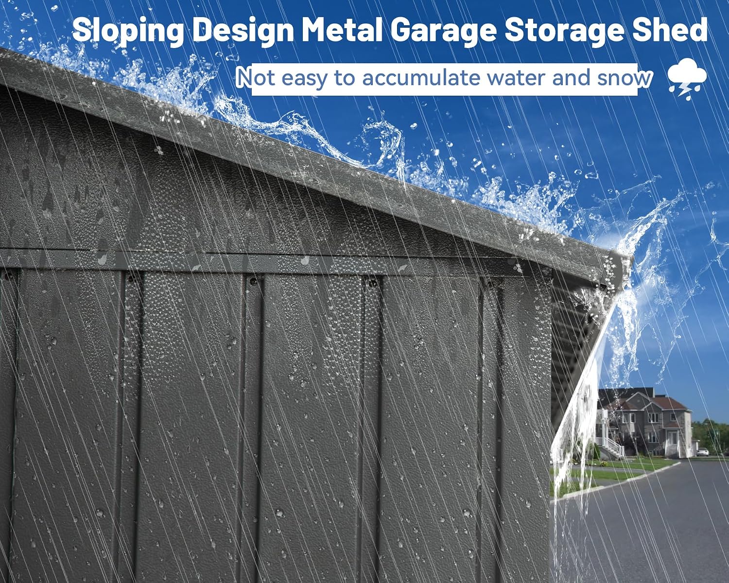 12x20FT Metal Carport, Heavy Duty Metal Garage with 2 Lockable Doors, Metal Steel Storage Shed, Metal Shed, Car Garage, Outdoor Large Garage for RV, Truck & Lawnmower -Dark Grey