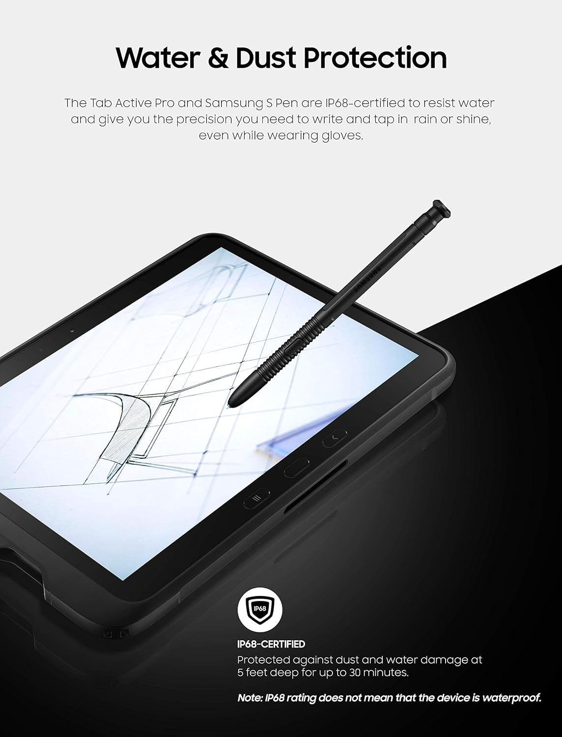 Samsung Galaxy Tab Active PRO 10.1in 64GB WiFi Water-Resistant SM-T540NZKAXAR (Renewed)