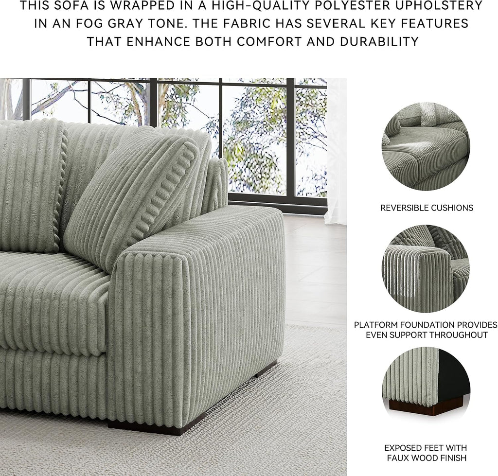 Signature Design by Ashley Lindyn Contemporary 2-Piece Sofa with Reversible Cushions, Gray