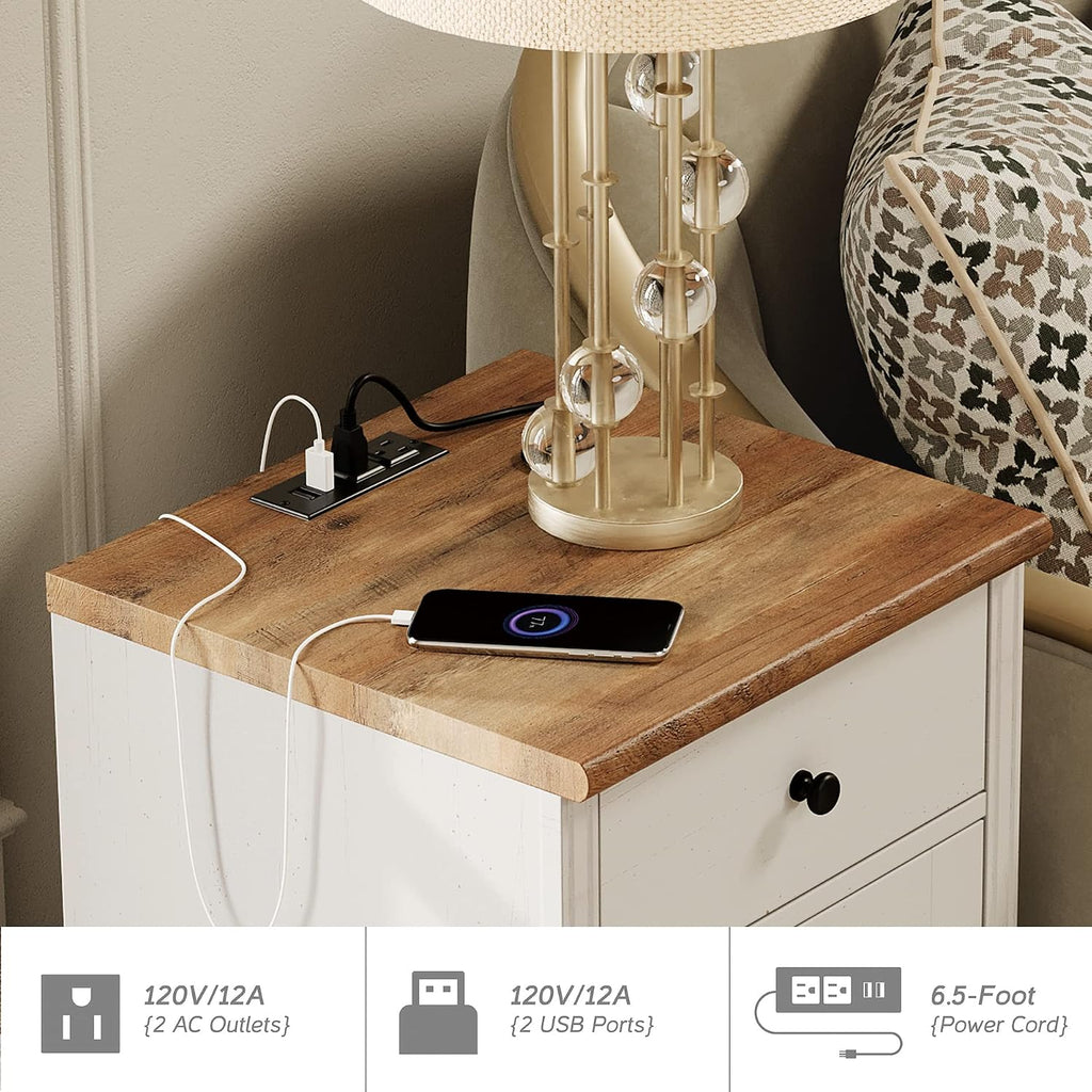 WAMPAT Farmhouse TV Stand for 100 Inch TV, 4-in-1 Wooden TV Console Table for 75/80/85/90 Inch TV, Entertainment Center with Charging Station, Kitchen Sideboard Buffet Cabinet for Dining Room, White