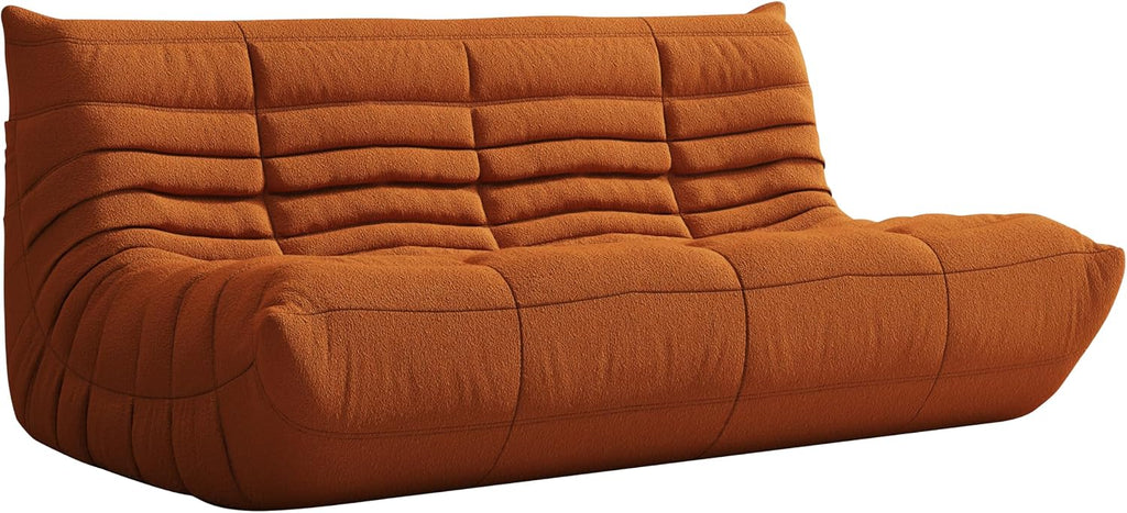 3-Seater Giant Loveseat Boneless Bean Bag Chair for Adults - Teddy Fleece Fireside Accent Chair with Memory Foam, Comfy Lazy Floor Sofa Couch Chaise Lounge for Living Room Bedroom Theater
