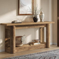 Tribesigns 63-Inch Farmhouse Console Table, 2-Tier Storage Sofa Table Behind The Couch, Narrow Long Entryway Furniture for Home Hallway, Entrance, Living Room, Brown