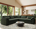 Belffin Large Modular Sectional Sofa with Double 61' Loveseat, Corduroy Corner Couch with 9' Soft Dual-Layer Seats Cushion for Living Room, Apartment, Small Sapce, Green