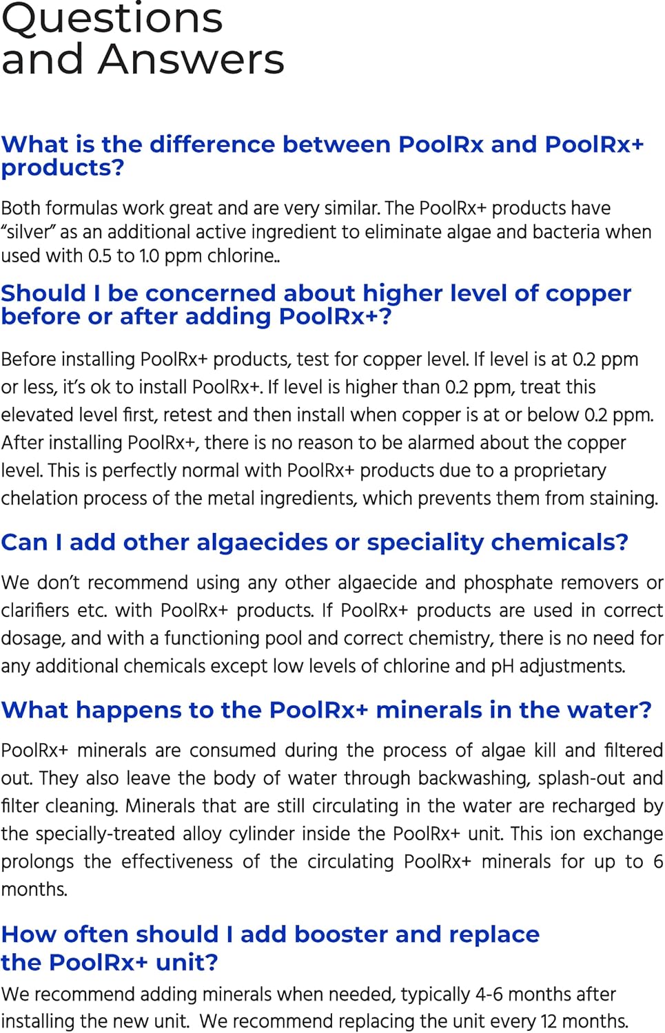 PoolRx+ Mineral Algaecide 4-Unit Pack, up to 6-Month Algae Control, for 5K-7.5K gallons, Orange & White, New Formula with Silver.