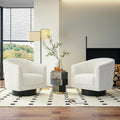Swivel Accent Chairs Set of 2, 360° Bucket Chair, Modern Upholstered Barrel Armchair, Comfy Corduroy Single Sofa for Living Room Bedroom, Beige