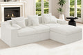 101' Modular Couch Sectionals with Ottoman, Big Comfy Cloud Couches, L Shaped 4 Seat Modular Sectional Sofa, Sectional Double Cushion Couches with Deep Seat for Living Room,No Assembly Required(Beige)