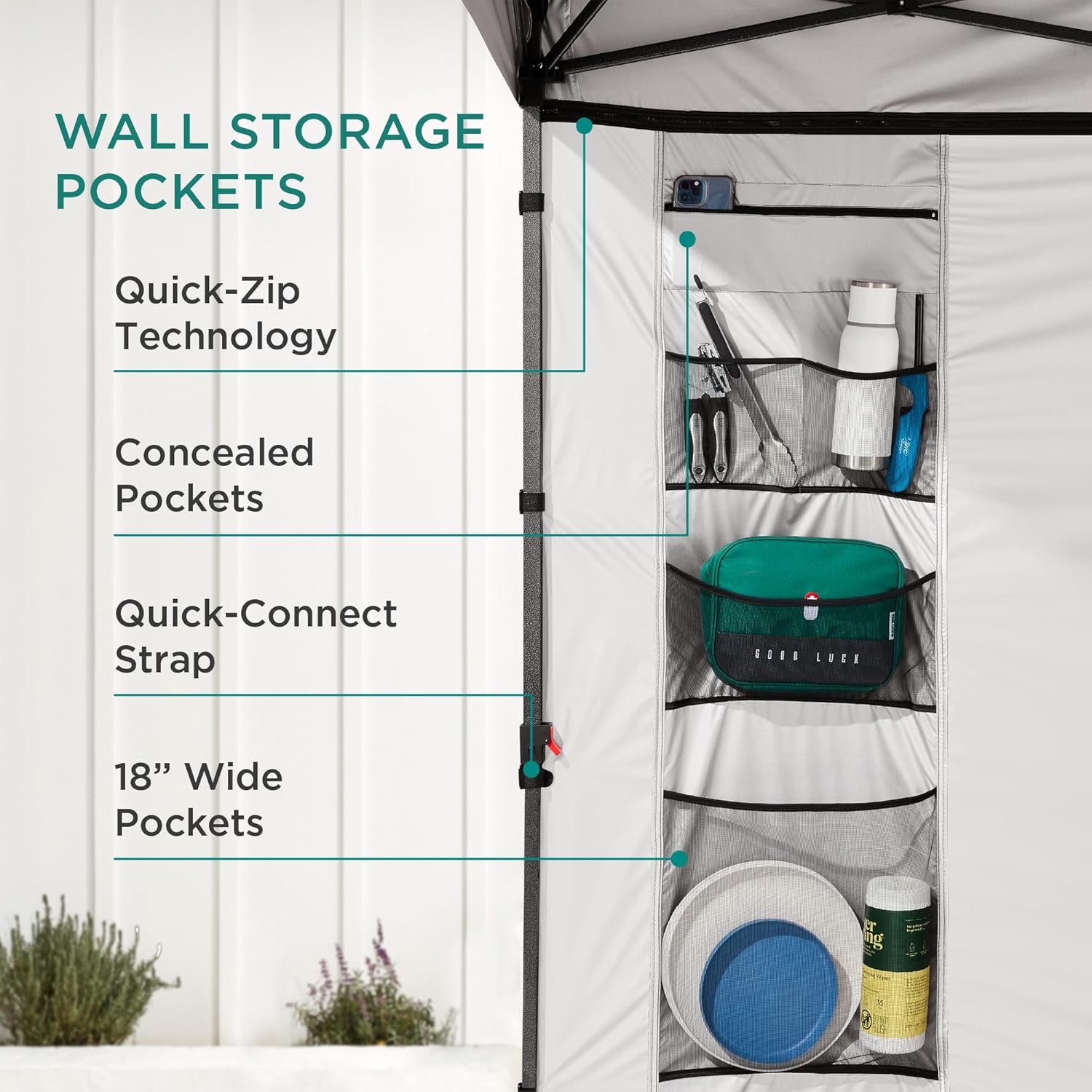 Best Choice Products 10x10ft Pop Up Canopy Tent with Sidewall, 1 Person 1 Minute Set Up, Carry Case, 4 Weight Bags - Gray