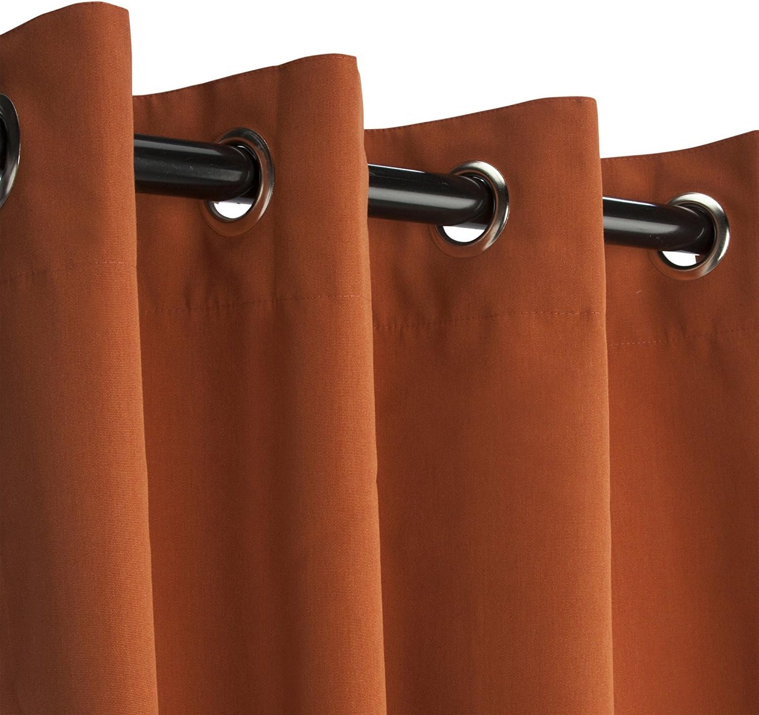 Comfort Classics Sunbrella Outdoor Curtain Panel, Nickel Grommet Top, 50 by 96 Inch in Rust; Perfect for Your Patio, Porch, Gazebo, or Pergola Inc.