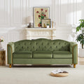 HITHOS 78' Velvet Sofa Couch, Soft 3 Seater Sofa Couche for Living Room, Button Tufted Comfy Couch Modern Sofa with Upholstered Cushion, Gold Trim, Solid Wood Legs for Dorm Bedroom Apartment, Green
