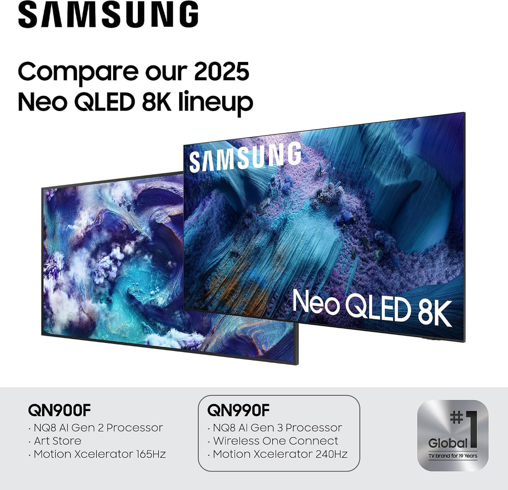Samsung 65-Inch Class Neo QLED QN990F 8K Mini LED Smart TV (2025 Model) NQ8 AI Gen3 Processor, Upscaling Pro, Wireless One Connect, Glare Free, Samsung Vision AI, Alexa Built-in