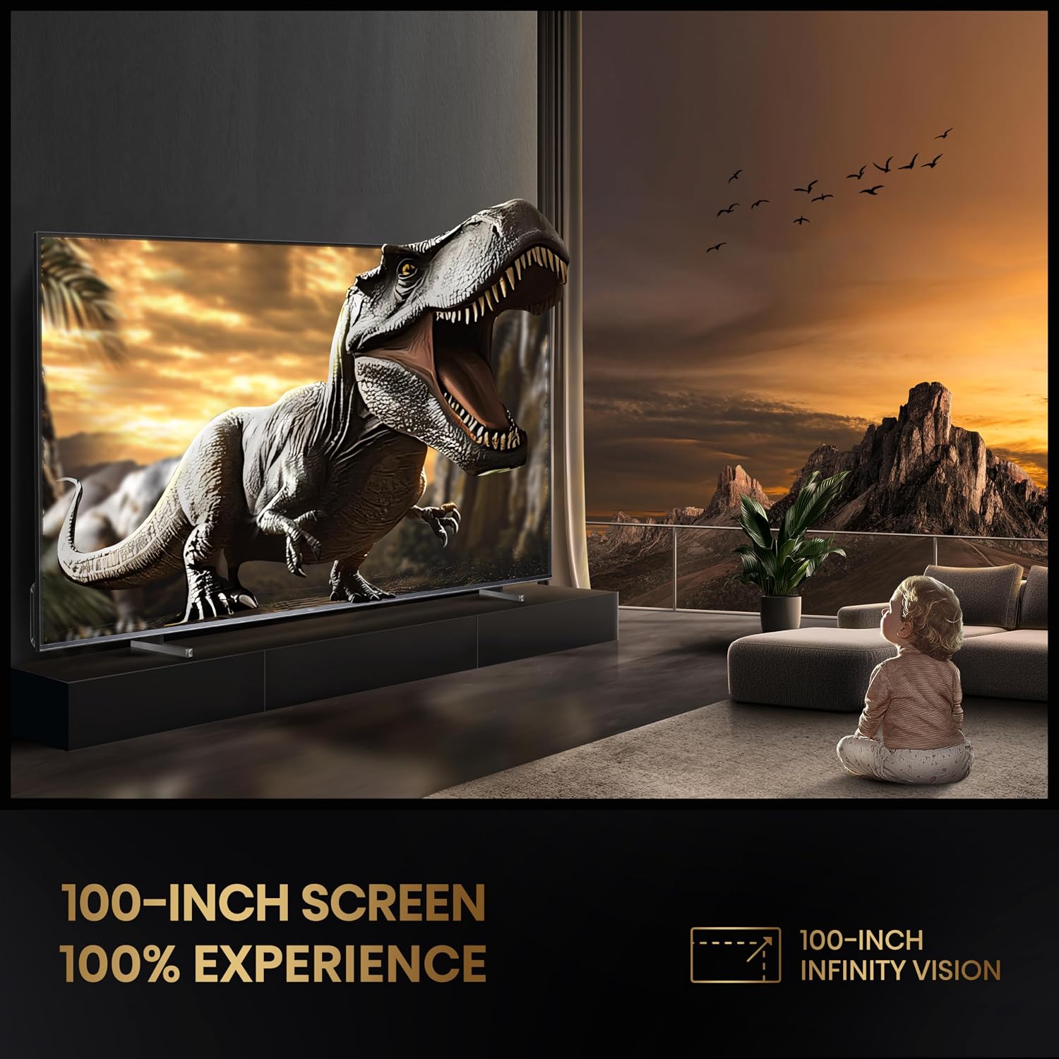Hisense 100-Inch Class U8 Series Mini-LED ULED 4K UHD Google Smart TV (100U8K) - QLED, 480 Motion Rate, 144Hz Game Mode Pro, Dolby Vision IQ, HDMI 2.1, Alexa Compatibility, 2.1.2 Multi-Channel Audio