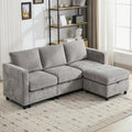 WUTUTUEE 83' Modular Sectional Sofa Convertible L Shaped Couch Set for Living Room, 4 Seat Storage Modular Sofa with Movable Ottoman, Chenille(Light Grey)