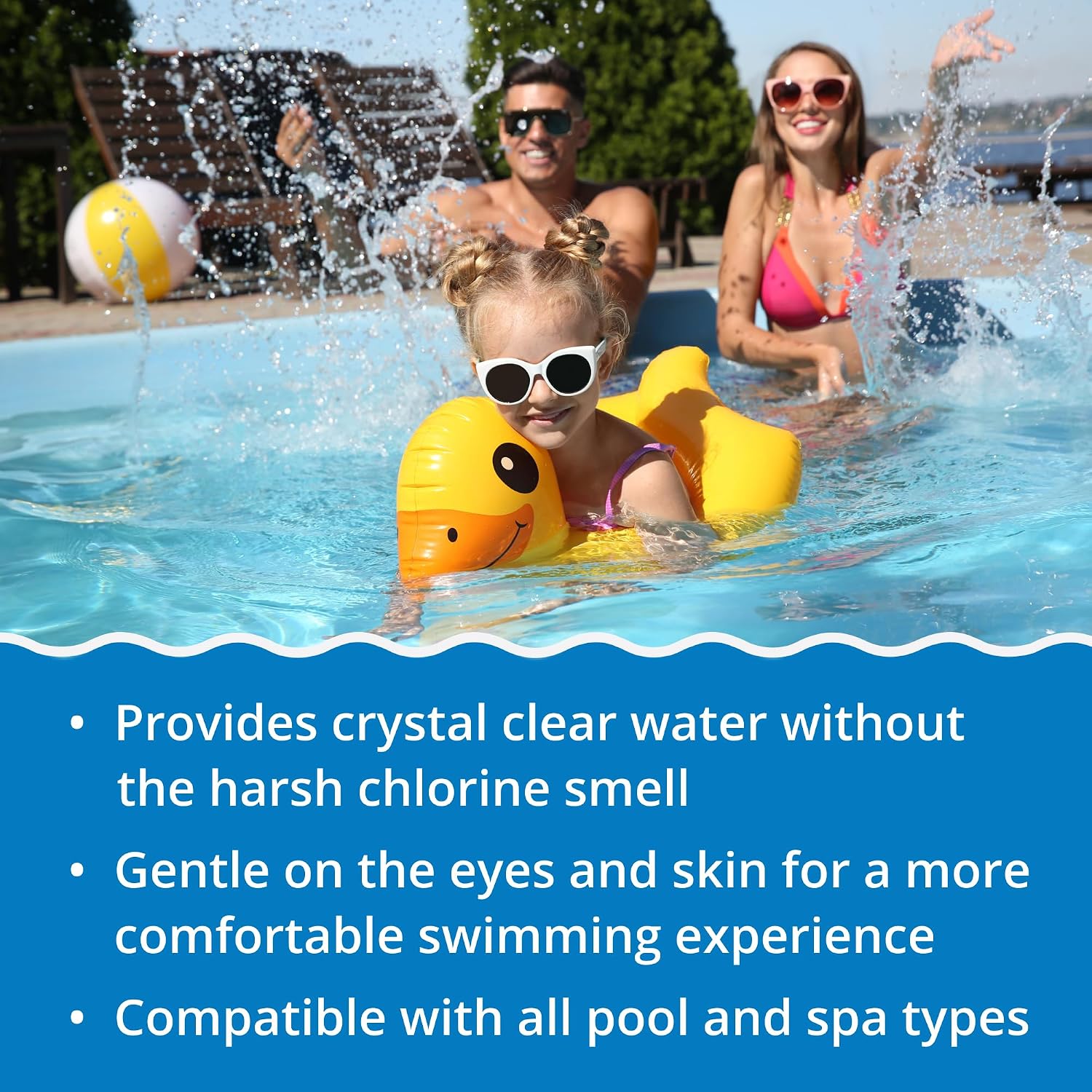 In The Swim Weekly Clear Pool Care Kit – Easy 4-Step Pool Cleaning Bundle with Chlorine Tabs, Algae Preventer, Shock & Clarifier – Keep Your Pool Sparkling - Plus