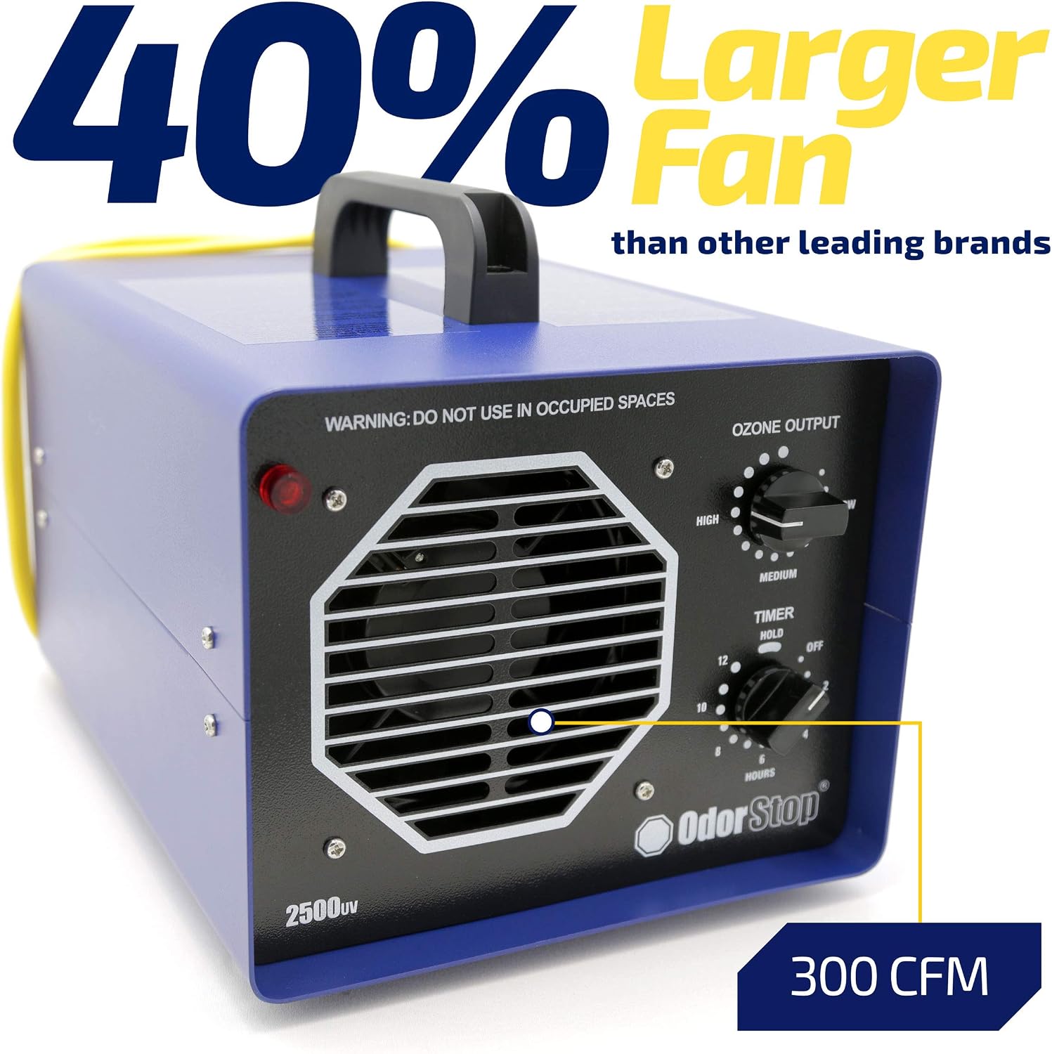 OdorStop OS3500UV2 Professional Grade Ozone Generator/UV Air Purifier for Areas of 3500 Square Feet+, For Deodorizing and Purifying Medium to Large Spaces Such as Homes and Offices