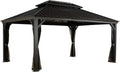 Sojag Messina Hard Top Sun Shelter, 12' by 16', Charcoal