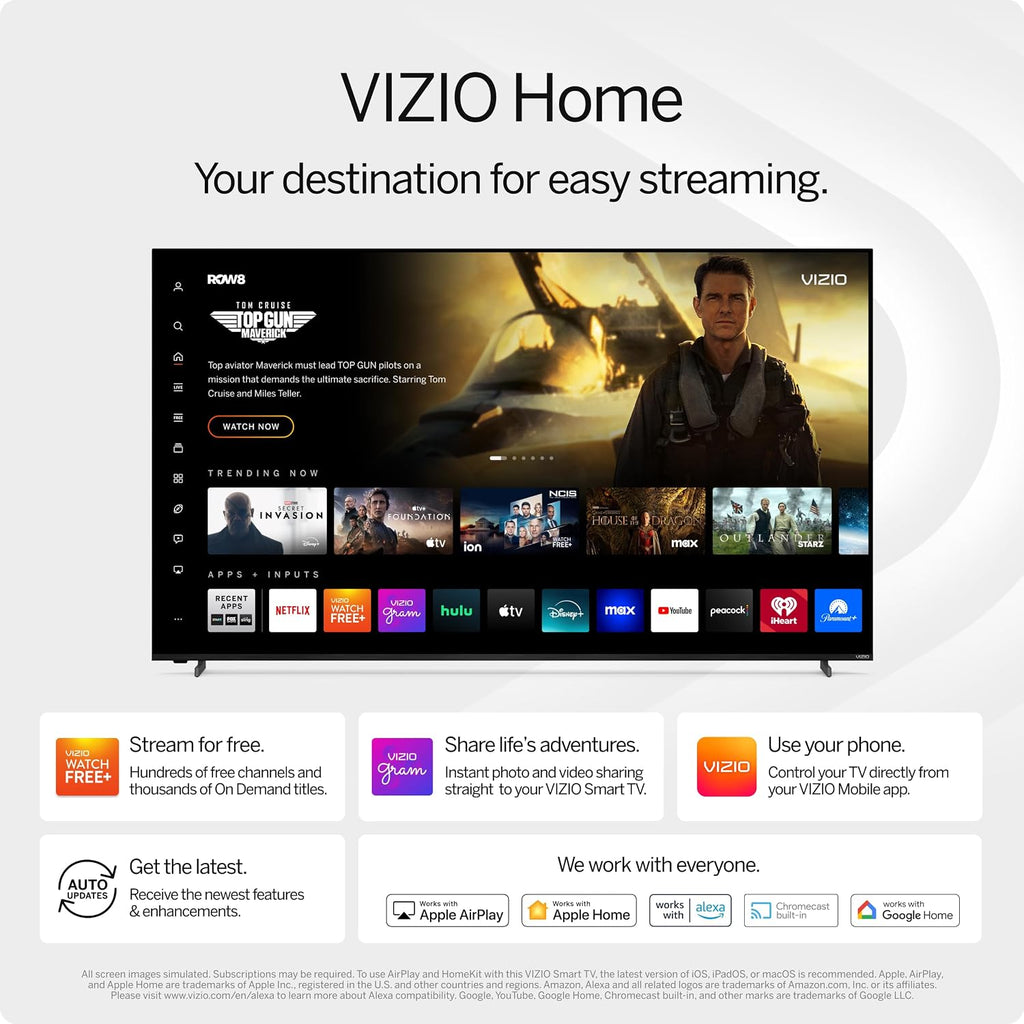 VIZIO 50-inch 4K UHD LED Smart TV w/Dolby Vision HDR, WiFi 6, Bluetooth Headphone Capable, Apple AirPlay, Google Cast Built-in (V4K50C-08, New)