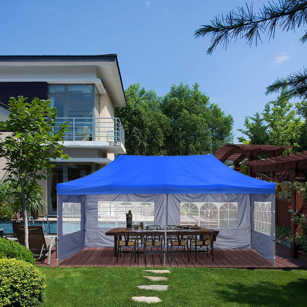 GDY 10x20 Ft Outdoor Pop Up Canopy Tent, Commercial Portable Instant Folding Gazebos Waterproof Canopies with Carrying Bag