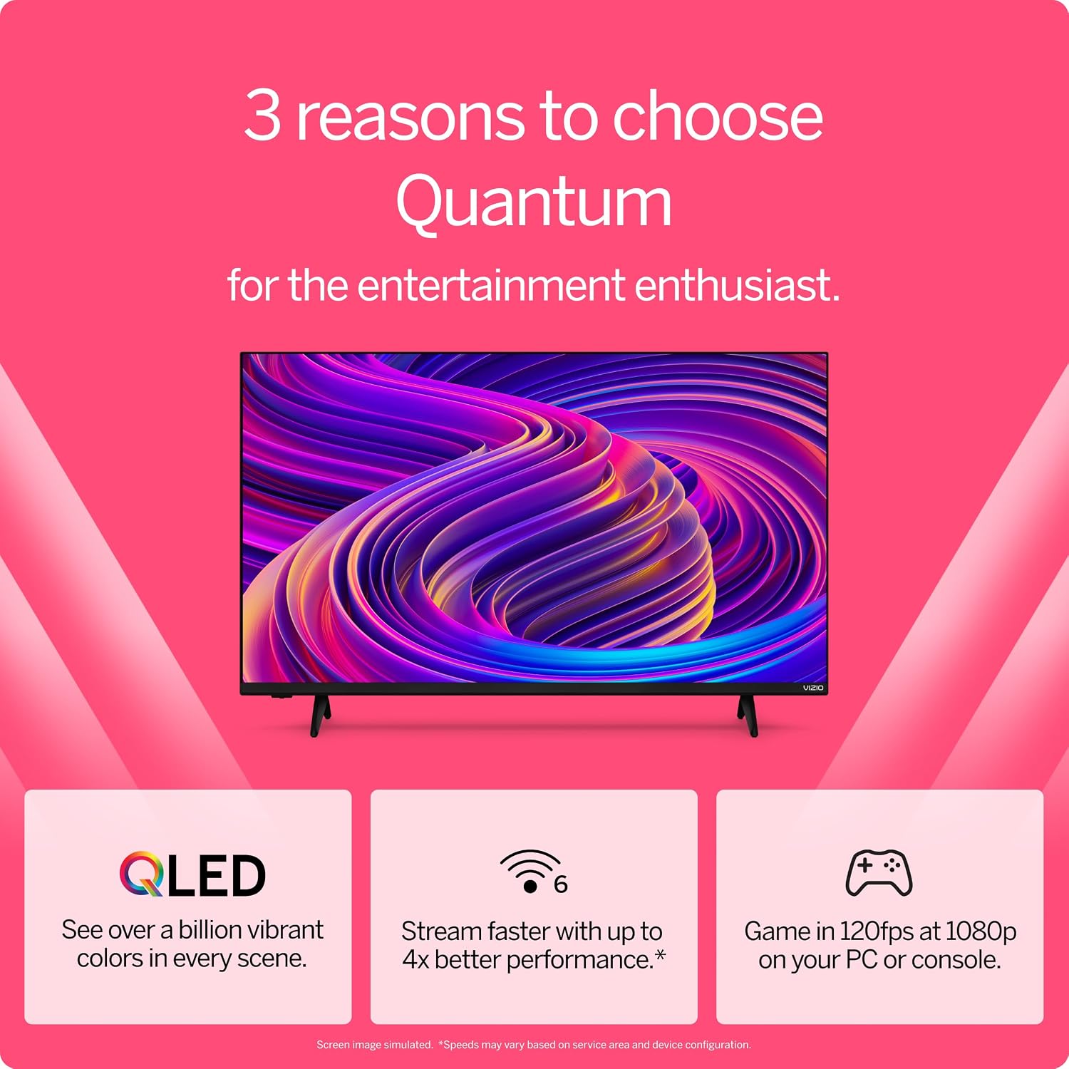 VIZIO VQD43M 43 inch Class Quantum 4K DLED UHD HDR Smart TV