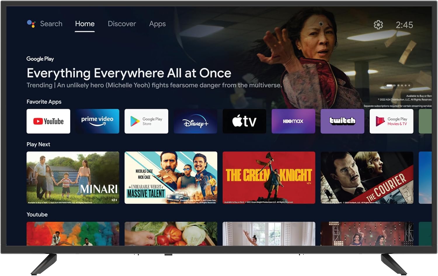Supersonic Smart SC-4350GTV 43-inch FHD DLED TV with Google Assistant, ATSC/NTSC, HDMI, WiFi, USB Input, 1080p Resolution,16.7M Colors, 60Hz Refresh Rate, Energy-Efficient, Bluetooth, Remote Control