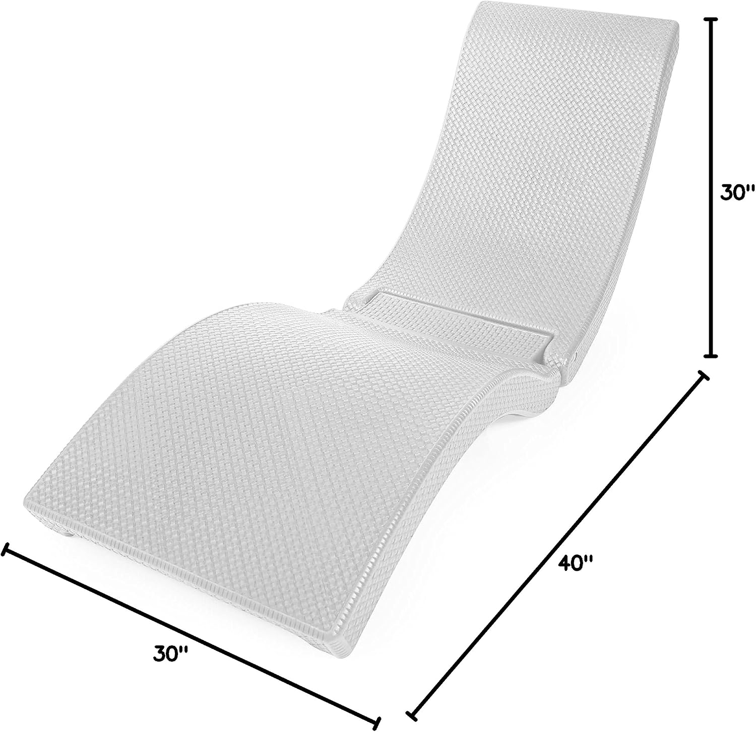 Pool Mate Luxury Swimming Pool Patio Chaise Lounge Chair, White Large