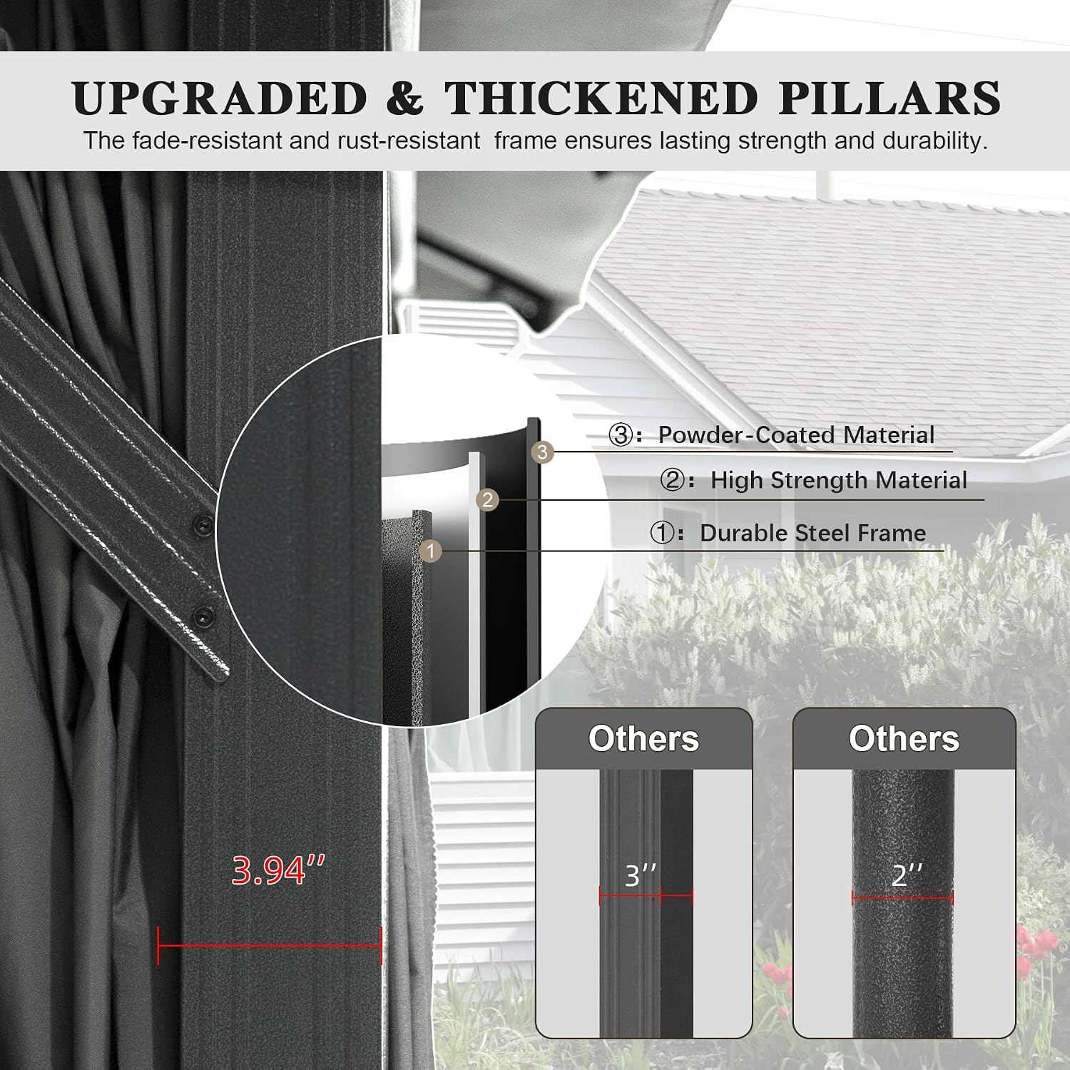 Domi 10'x13' Outdoor Gazebo for Patio, Soft Top Metal Gazebos with Double Roofs, Heavy Duty Party Tent with Mosquito Netting and Privacy Curtains for Backyard Garden Lawn Deck (Grey)