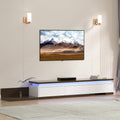 Betterhood Extendable TV Stand with LED Lights (80' - 106'), Wood Entertainment Center for Up to 120' TV, Modern Reversible TV Console with Three Drawers, Living Room, Bedroom (White)