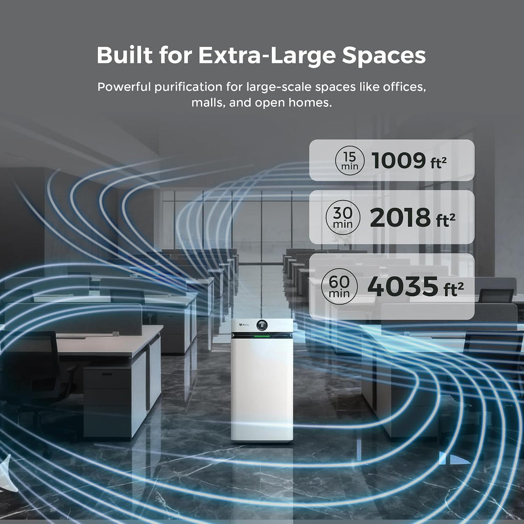 Airdog X8 Air Purifier for Large Rooms up to 4035 sq ft-TPA Filtration Up to 20X More Effective Than HEPA Removes Smoke, Dust, Allergens, and Pollutants,Washable Filter and Whisper Quiet